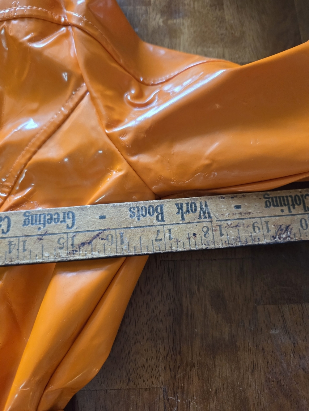Vintage Wonder Girl Medium Orange Vinyl Rain Coat - Belted  - Picture 7 of 9